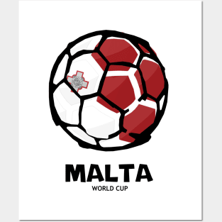 Malta Football Country Flag Posters and Art